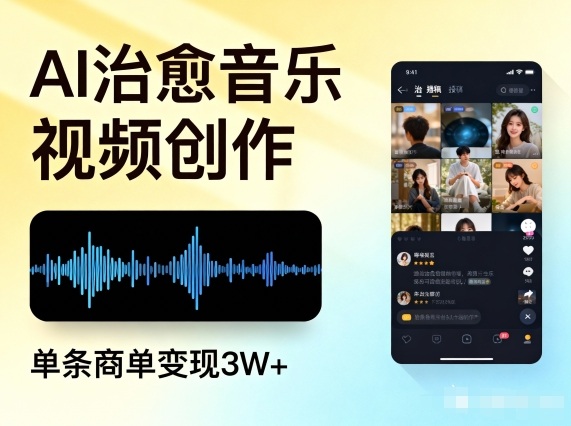 AI做治愈音乐视频,多平台投稿,单条商单变现3W+-阳知网创资源库