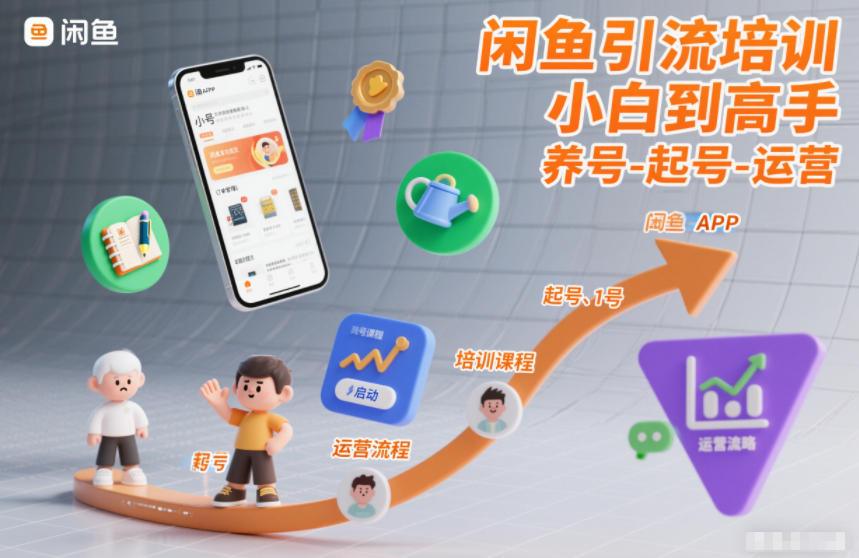 闲鱼引流培训，小白到高手，养号-起号-运营-阳知网创资源库