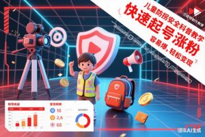儿童防拐安全科普知识视频制作教学，快速起号涨粉，容易爆，轻松变现-阳知网创资源库