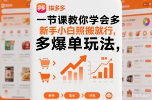 一节课教你学会拼多多爆单玩法，新手小白照搬就行-阳知网创资源库