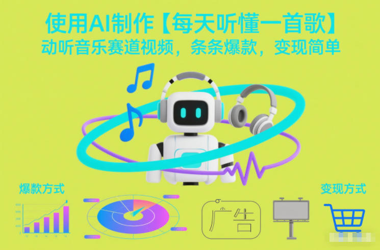 使用AI制作【每天听懂一首歌】动听音乐赛道视频，条条爆款，变现简单-阳知网创资源库