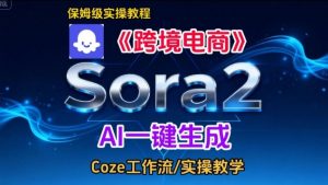Sora2生成《跨境电商》英文短视频,实操搭建教学课,通俗易懂,包教包会-阳知网创资源库