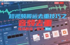 短视频搬运去重技巧之音频去重,视频教程+软件-阳知网创资源库