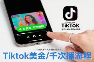 TK中视频计划项目，Tiktok第一人称解说流程，每干次播放奖励4-5美金-阳知网创资源库