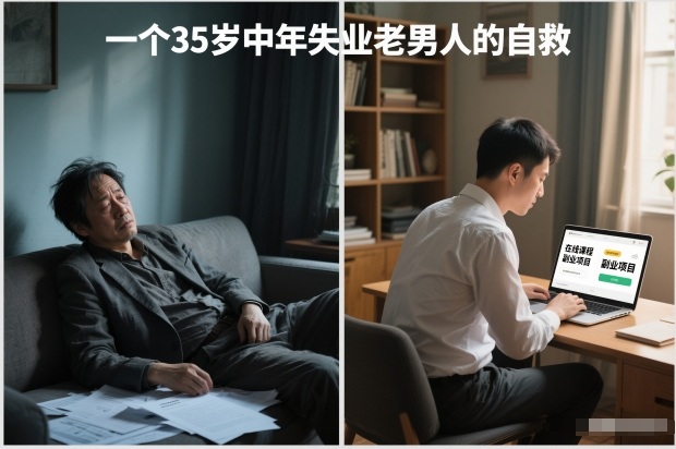 付费文章:一个35岁中年失业老男人的自救-阳知网创资源库