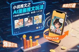 小说推文之AI漫画推文玩法,打造爆款漫画推文视频,稳定日入大几张-阳知网创资源库
