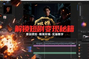 短剧拉新之原创燃剪精简剪辑实操课，解锁短剧变现秘籍-阳知网创资源库
