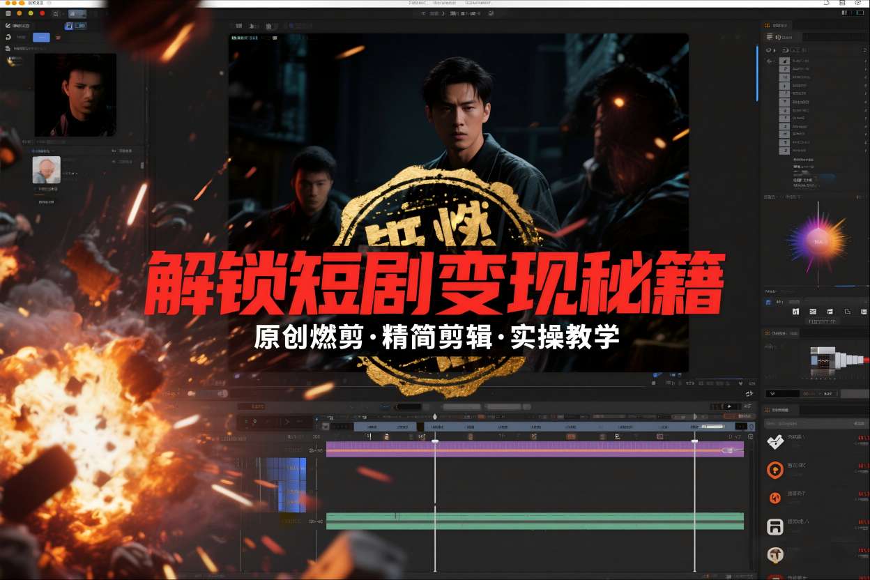 短剧拉新之原创燃剪精简剪辑实操课,解锁短剧变现秘籍-阳知网创资源库