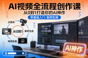 AI视频全流程创作课,从0到1打造你的AI神作-阳知网创资源库
