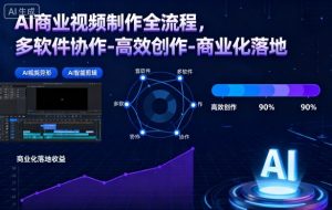 AI商业视频制作全流程2期,多软件协作-高效创作-商业化落地(更新)-阳知网创资源库