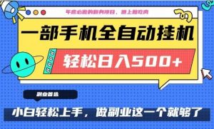年底必做翻身项目，只需一部手机，每天操作十几分钟，轻松日入500+【揭秘】-阳知网创资源库