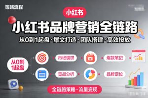 小红书品牌营销全链路,从0到1起盘、爆文打造、团队搭建到高效投放的全链路策略-阳知网创资源库