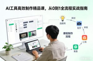 AI工具高效制作精品课,从0到1全流程实战指南-阳知网创资源库