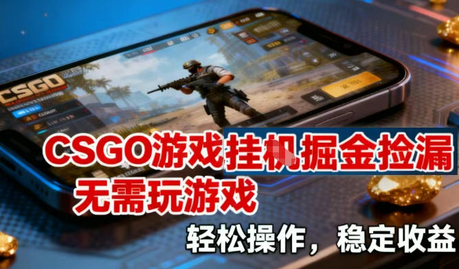 CSGO游戏挂G掘金捡漏,不需要玩游戏,操作简单,收益稳定【揭秘】-阳知网创资源库