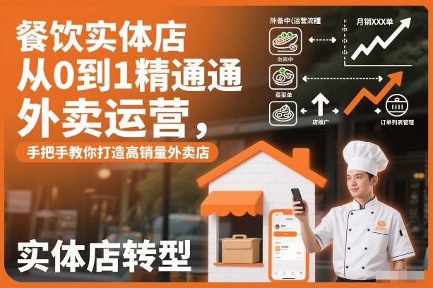 餐饮实体店从0到1精通外卖运营,手把手教你打造高销量外卖店-阳知网创资源库