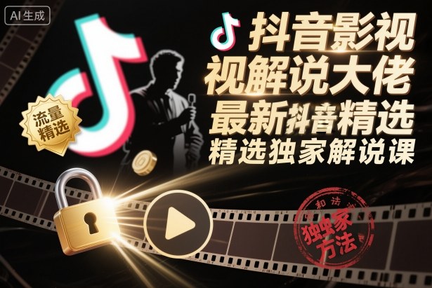 抖音影视解说大佬最新抖音进精选和独家方法,精选独家解说课(更新12月)-阳知网创资源库