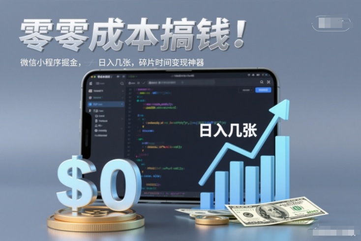 零成本搞钱,微信小程序掘金,简单易操作,日入几张,碎片时间变现神器【揭秘】-阳知网创资源库