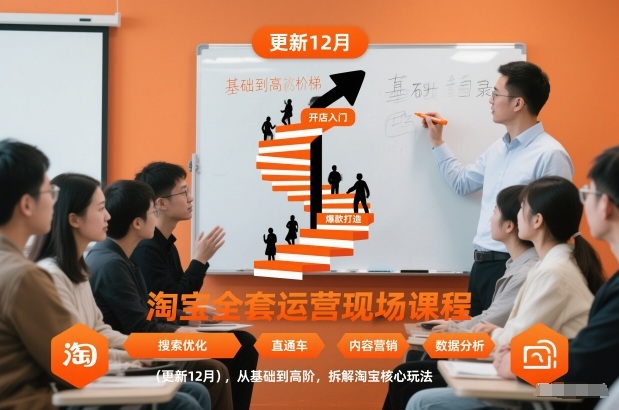 淘宝全套运营现场课程(更新12月),从基础到高阶,拆解淘宝核心玩法-阳知网创资源库