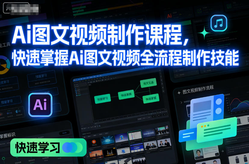 Ai图文视频制作课程,快速掌握Ai图文视频全流程制作技能-阳知网创资源库