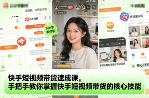 快手短视频带货速成课,手把手教你掌握快手短视频带货的核心技能-阳知网创资源库