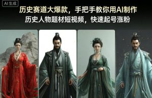 历史赛道大爆款，手把手教你用AI制作历史人物题材短视频，快速起号涨粉-阳知网创资源库