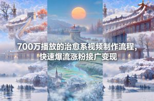 700万播放的治愈系视频制作流程，快速爆流涨粉接广变现-阳知网创资源库