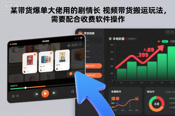 某带货爆单大佬用的剧情长视频带货搬运玩法，需要配合收费软件操作-阳知网创资源库