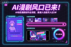 AI漫剧风口已来!AI动态漫剧创作全流程,普通人也能月入过1W-阳知网创资源库