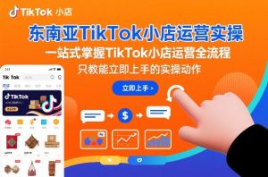 东南亚TikTok小店运营实操，一站式掌握TikTok小店运营全流程，只教能立即上手的实操动作-阳知网创资源库