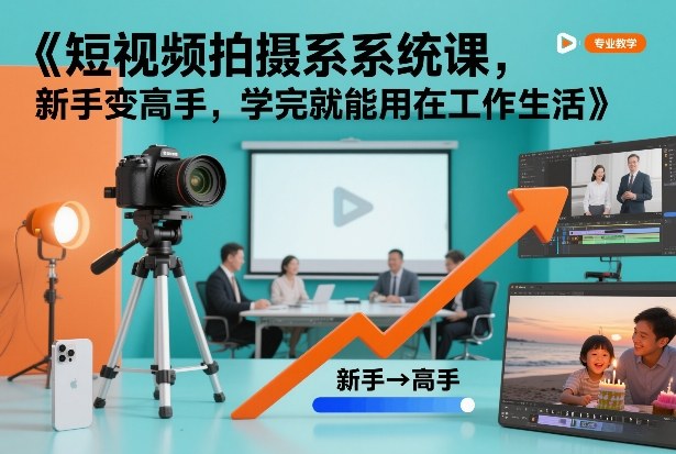 短视频拍摄系统课,新手变高手,学完就能用在工作生活-阳知网创资源库