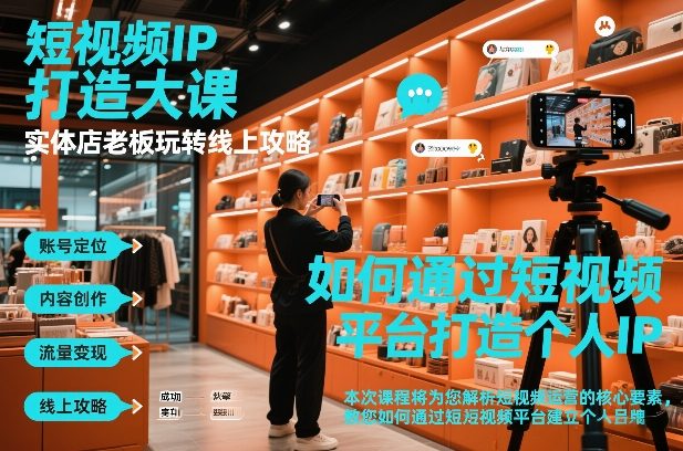 短视频ip打造大课,实体店老板玩转线上攻略-阳知网创资源库