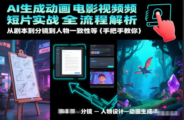 AI生成动画电影视频短片实战全流程解析，从剧本到分镜到人物一致性等手把手教你-阳知网创资源库