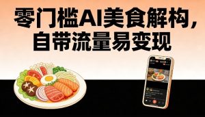 零门槛AI美食解构，自带流量易变现-阳知网创资源库