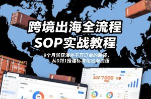 跨境出海全流程全盘托出SOP实战教程,9个月斩获海外千万订单的路径,从0到1搭建标准化出海流程-阳知网创资源库