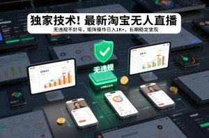 独家技术!最新淘宝无人直播:无违规不封号,矩阵操作日入1K+,长期稳定变现【揭秘】-阳知网创资源库