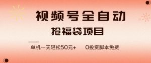视频号全自动抢福袋，一天单机轻松50+，零成本脚本代替人工去跑【揭秘】-阳知网创资源库