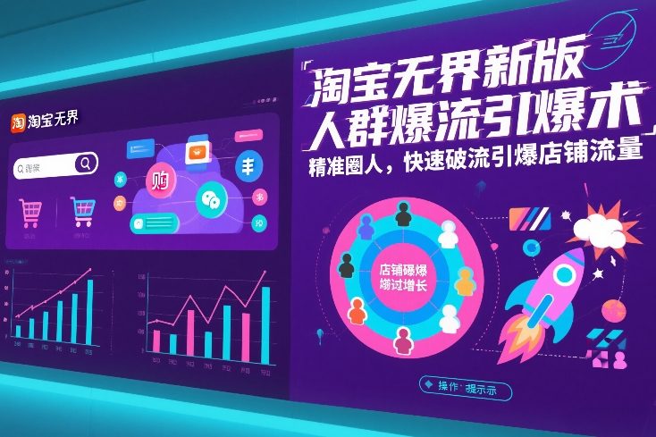 淘宝无界新版人群爆流引爆术,精准圈人,快速破流引爆店铺流量-阳知网创资源库
