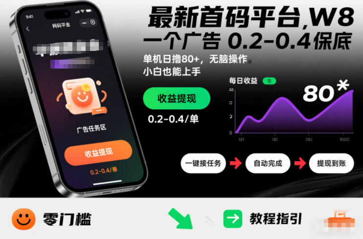 最新首码平台,一个广告 0.2-0.4 保底,单机日撸80+,可矩阵无脑操作,小白也能上手【揭秘】-阳知网创资源库