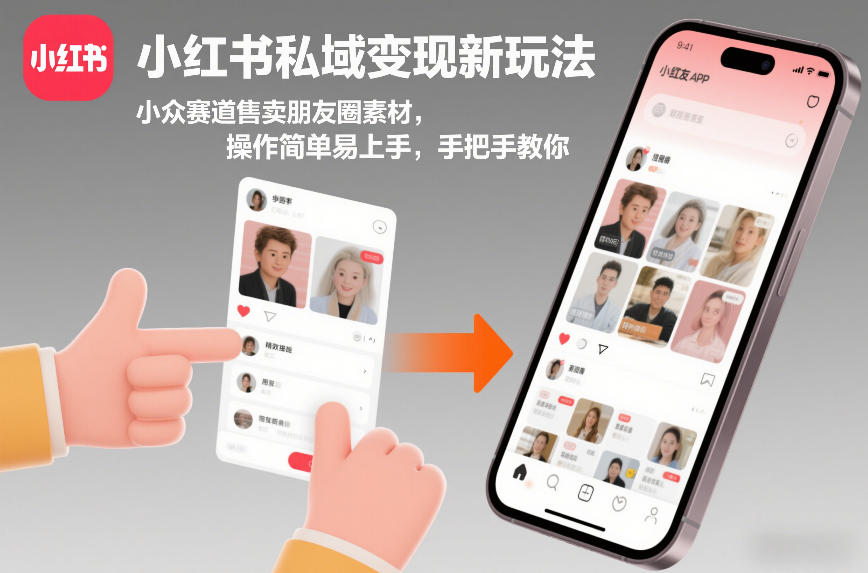 小红书私域变现新玩法，小众赛道售卖朋友圈素材，操作简单易上手，手把手教你-阳知网创资源库