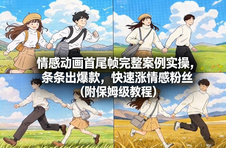 情感动画首尾帧完整案例实操,条条出爆款,快速涨情感粉丝(附保姆级教程)-阳知网创资源库