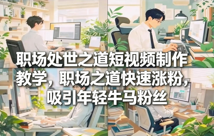 职场处世之道短视频制作教学，职场之道快速涨粉，吸引年轻牛马粉丝-阳知网创资源库