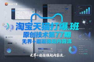 淘宝天猫打爆班原创技术第77期,无界+逛逛强起内容流-阳知网创资源库