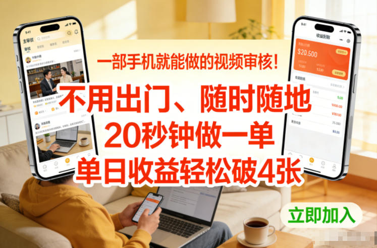 一部手机就能做的视频审核!不用出门,随时随地,20秒钟做一单,单日收益轻松破4张【揭秘】-阳知网创资源库