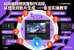 AI动画视频完整制作流程,从想法到影片生成一条龙实操教学-阳知网创资源库
