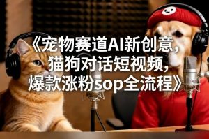 宠物赛道AI新创意，猫狗对话短视频，爆款涨粉sop全流程-阳知网创资源库