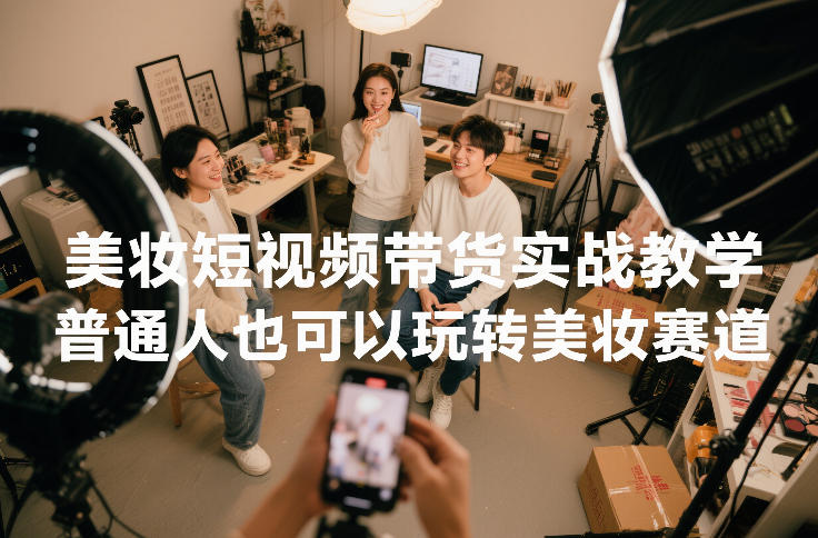 美妆短视频带货实战教学,普通人也可以玩转美妆赛道-阳知网创资源库