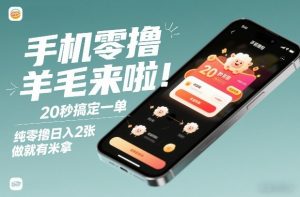 手机零撸薅羊毛来啦!20秒搞定一单,纯零撸日入2张,做就有米拿【揭秘】-阳知网创资源库