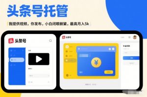 头条号AI托管,我提供视频,你发布,小白闭眼躺賺,最高月入5k+【揭秘】-阳知网创资源库