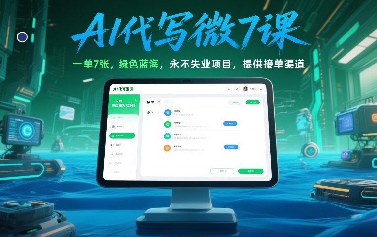 AI代写微课,一单7张,绿色蓝海,永不失业项目,提供接单渠道!-阳知网创资源库