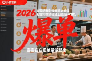 2026餐饮店铺外卖商家必修课,帮你彻底搞懂线上运营的门道,实实在在把单量做起来-阳知网创资源库
